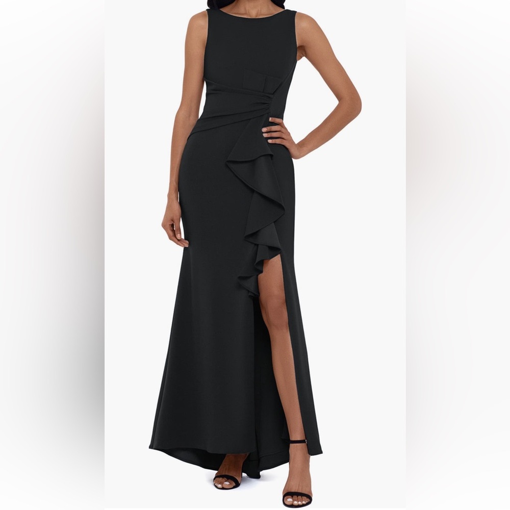 Betsy & Adam Ruffle Bow Trumpet Gown